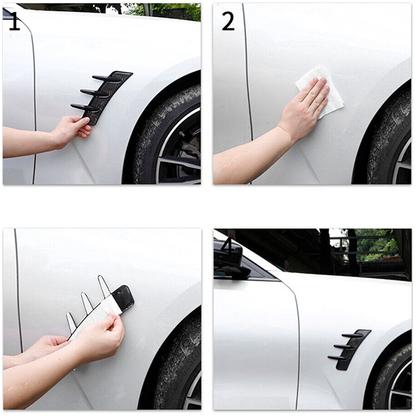 Set 2 x ornament aripi auto, universal, fibra de carbon