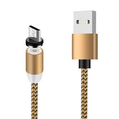 Cablu incarcare magnetic LED, Android, iOS, tip C, auriu