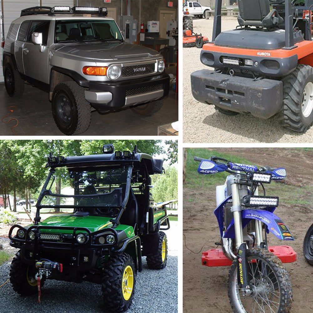 Set 2 proiectoare auto LED cu suport, 120W/set, 12 LED, 12/36V