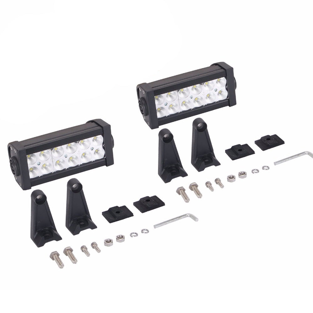 Set 2 proiectoare auto LED cu suport, 120W/set, 12 LED, 12/36V