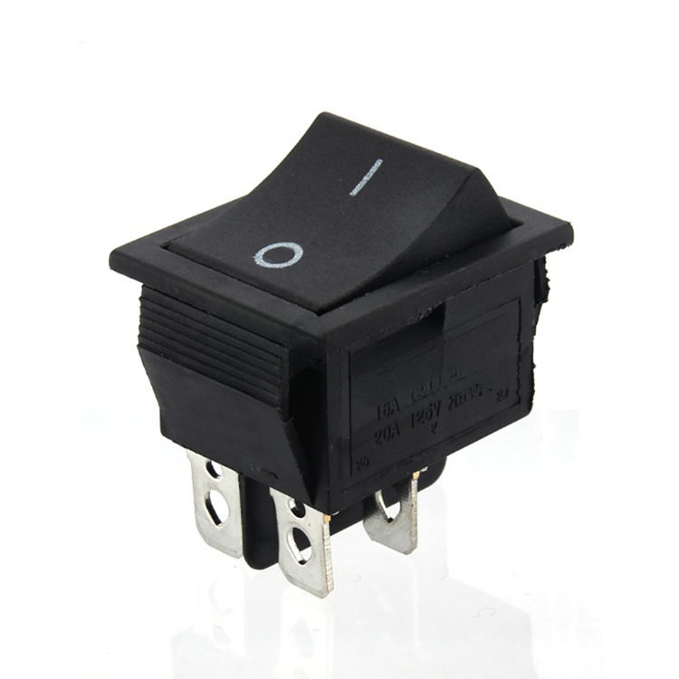 Buton intrerupator auto, negru, 4 pini, 2 pozitii