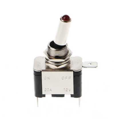 Intrerupator auto, 3 pini, 20A, LED rosu, 12V