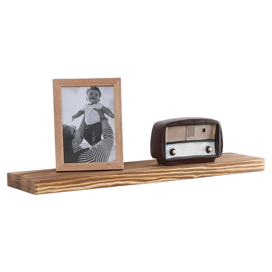 Raft de perete cu suport prindere, lemn, 50cm