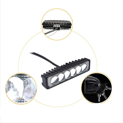 Set 2 x proiectoare auto LED, 48W/proiector, 10/30V, lupa, 6LED