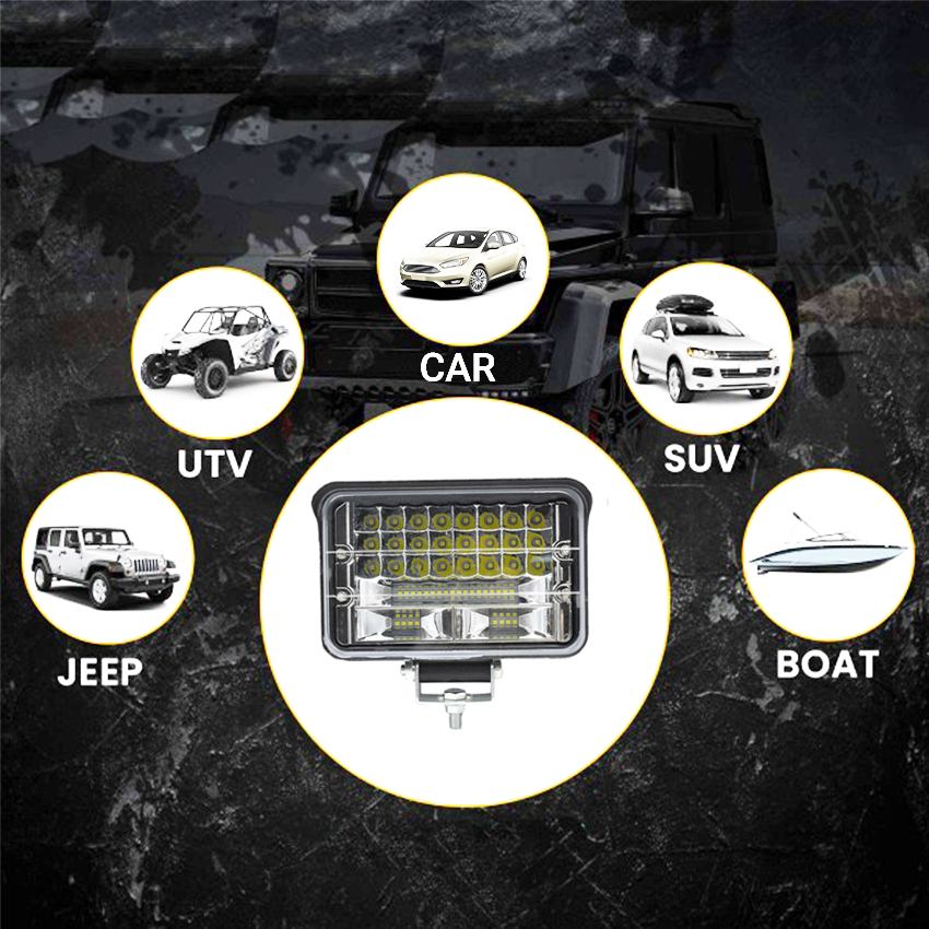 Set 2 proiectoare 48LED, 2 faze, 288W/set, lumina combo, 9/32V