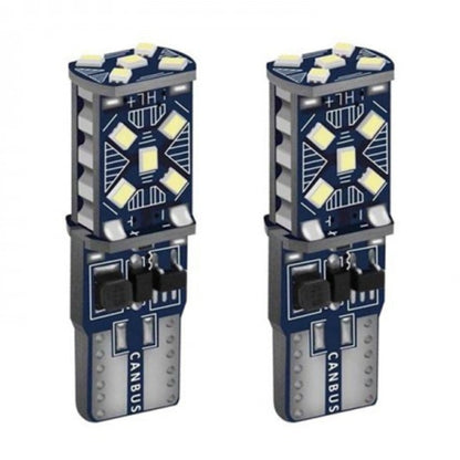 Set 2 x Becuri auto T10 15SMD 5W, canbus, 6000K, 1800lm, 12/24V
