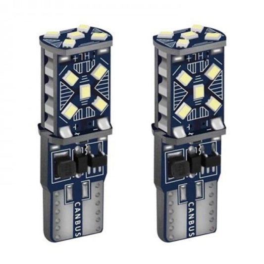 Set 2 x Becuri auto T10 15SMD 5W, canbus, 6000K, 1800lm, 12/24V