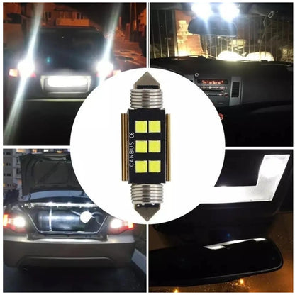 Set 2 becuri auto 6LED SMD C5W, 41mm, canbus, 6000K, 1200lm, 12V