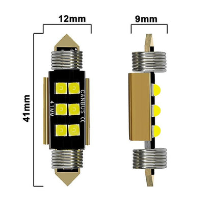 Set 2 becuri auto 6LED SMD C5W, 41mm, canbus, 6000K, 1200lm, 12V