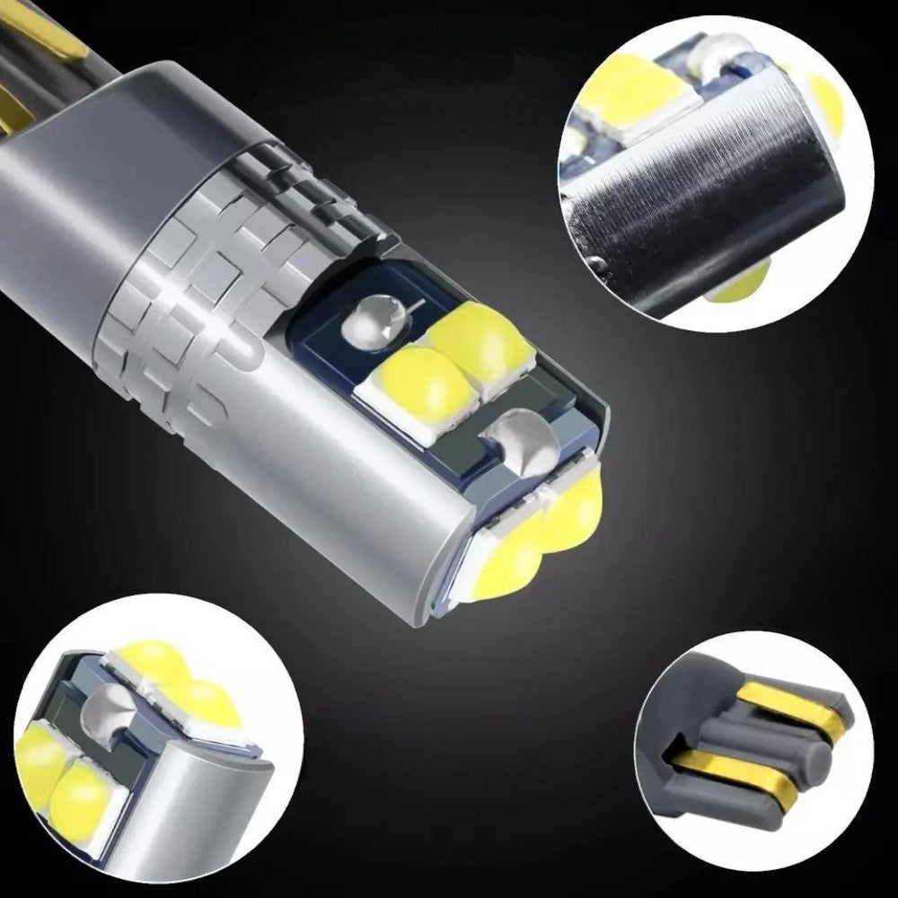 Set 2 x Becuri auto T10 W5W 6SMD, 10W, 6000K, 1920lm, 12/24V