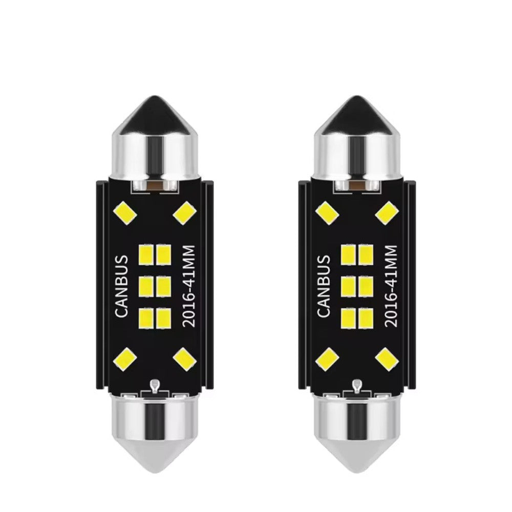 Set 2 becuri auto 10LED T10 C5W, 41mm, canbus, 6000K, 800lm, 12V