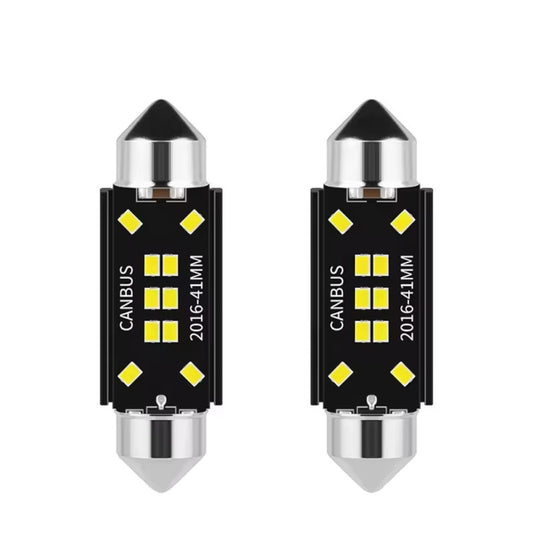 Set 2 becuri auto 10LED T10 C5W, 41mm, canbus, 6000K, 800lm, 12V