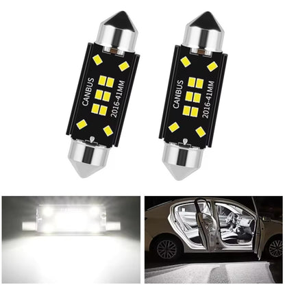 Set 2 becuri auto 10LED T10 C5W, 41mm, canbus, 6000K, 800lm, 12V