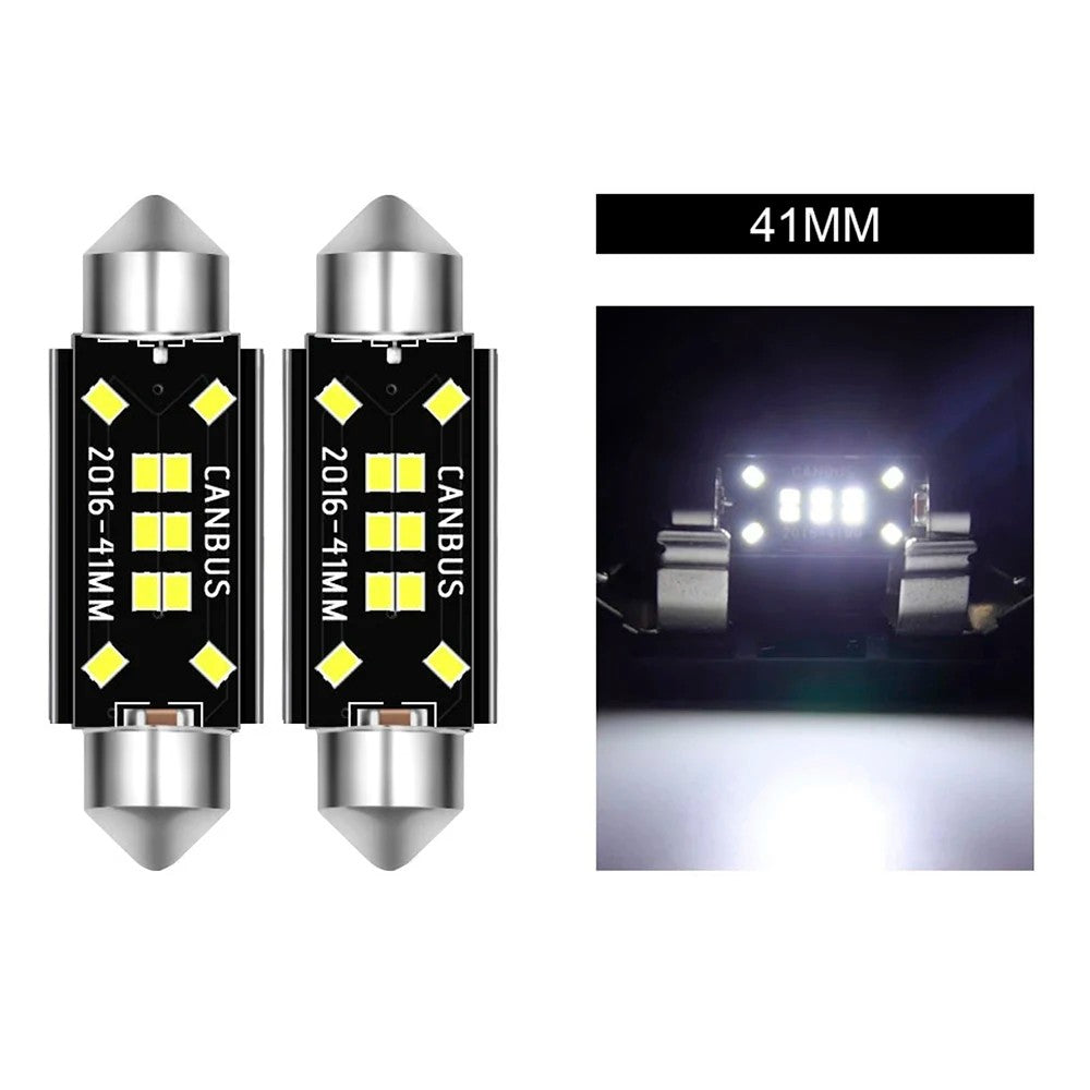 Set 2 becuri auto 10LED T10 C5W, 41mm, canbus, 6000K, 800lm, 12V