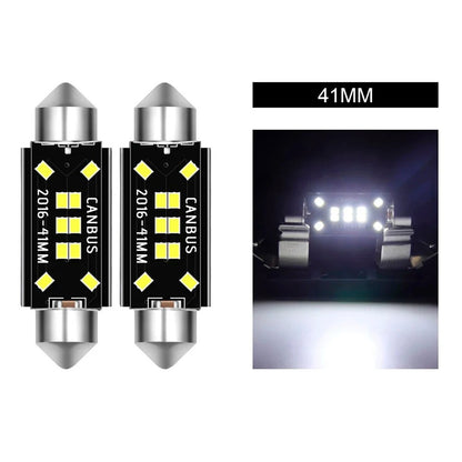 Set 2 becuri auto 10LED T10 C5W, 41mm, canbus, 6000K, 800lm, 12V