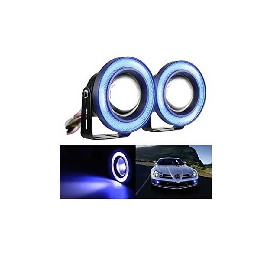 Set 2 x proiectoare auto LED, Angel Eyes, 89mm, IP65, 6000K