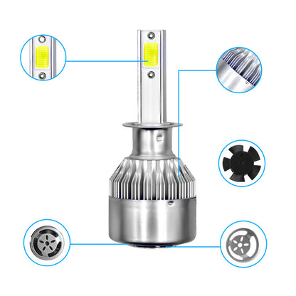 Set 2 becuri auto LED, H1, 6000K, 72W/set, 48LED