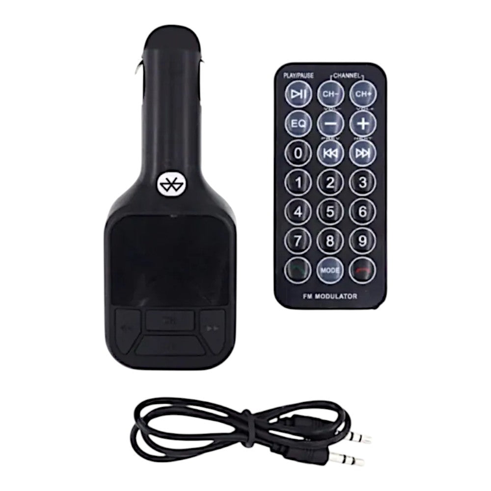 Modulator FM auto cu telecomanda, USB, cablu AUX