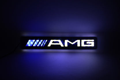 Set 2 x Ornament prag auto cu iluminare LED, Mercedes Benz AMG