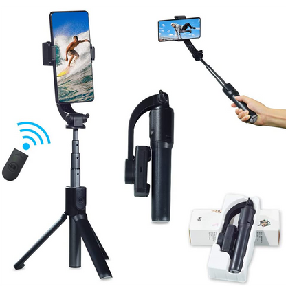 Trepied cu stabilizator, BT si telecomanda, negru