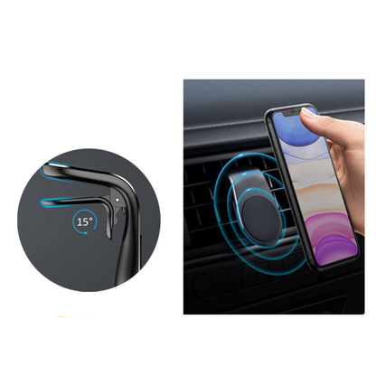 Suport auto telefon, magnetic, cu prindere pe grila de ventilatie